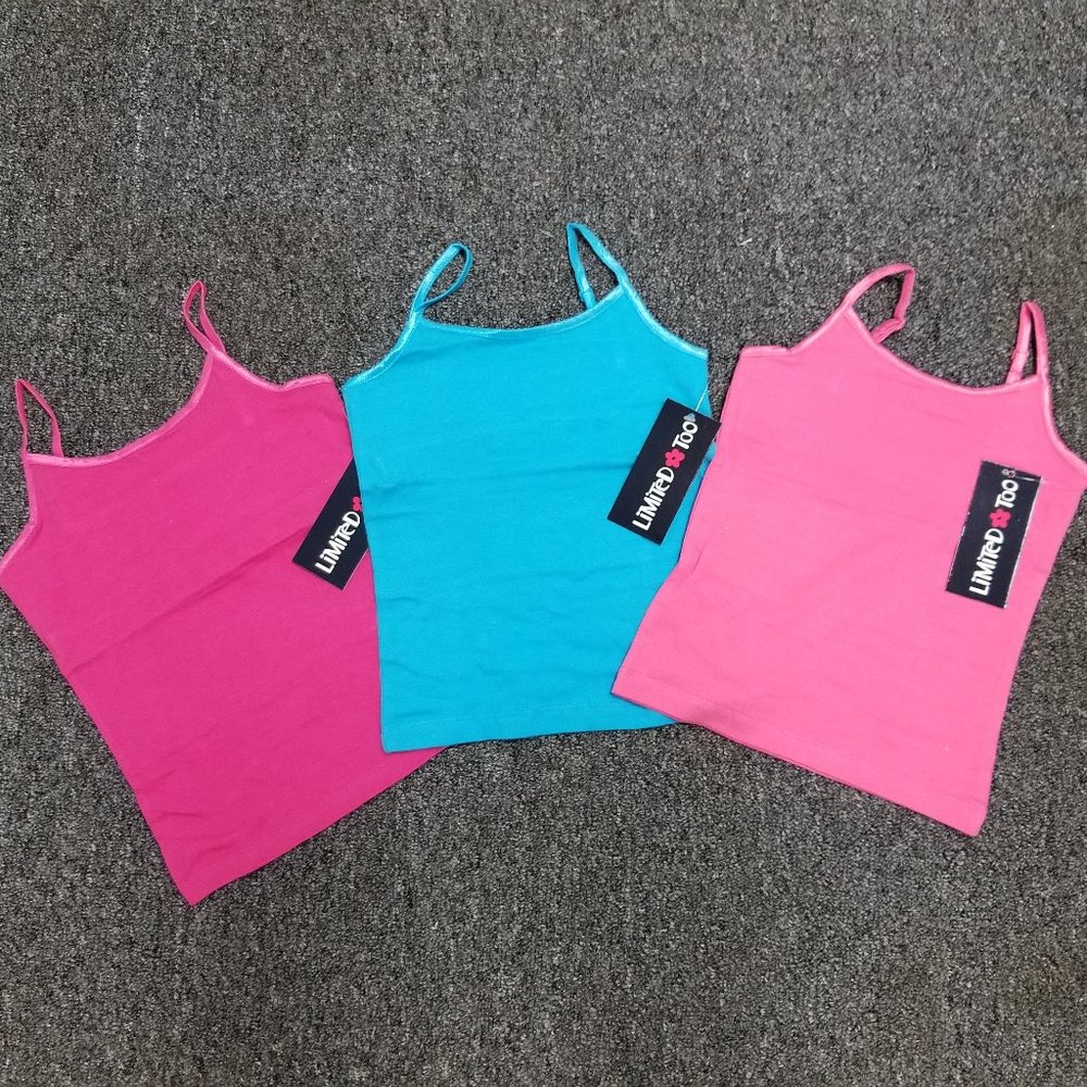 Brand New Girls 3 Piece Set Of Colorful Tank Tops